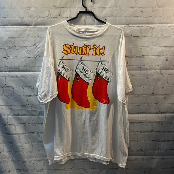 Vintage Christmas T-Shirt / Ho Ho Ho / Sun Sportswear Inc / XL - Picture 2 of 10
